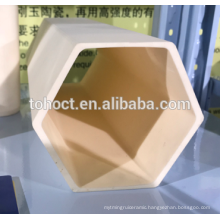 Large size hexagon hole 99.7%alumina ceramic tube